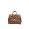 Size L Brown Elegant Women's Leather Briefcase Tote - Vintage Style Large Capacity Commuter Handbag - Premium Cowhide Leather
