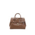 Size L Brown Elegant Women's Leather Briefcase Tote - Vintage Style Large Capacity Commuter Handbag - Premium Cowhide Leather