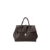 Size L Coffee Elegant Women's Leather Briefcase Tote - Vintage Style Large Capacity Commuter Handbag - Premium Cowhide Leather