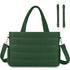 Dark Green Stylish Quilted Nylon Tote Bag - Large Capacity Diaper Nappy Bag for Travel & Stroller with Adjustable Straps