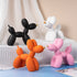 Pink Modern Resin Balloon Dog Sculpture - Playful Art Figurine with Golden Snout Accent
