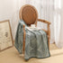 Green Luxurious Paisley Jacquard Throw Blanket - Soft Wool Blend with Tassels, 120x150cm, Lightweight Sofa & Nap Blanket