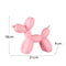Light Pink Modern Resin Balloon Dog Sculpture - Playful Art Figurine with Golden Snout Accent
