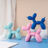 Dark Blue Modern Resin Balloon Dog Sculpture - Playful Art Figurine with Golden Snout Accent