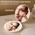White LED Travel Makeup Mirror - Rechargeable Compact Mirror with 3 Color Lights, 1x/5x Magnification & Smart Auto On/Off