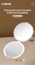 Yellow LED Travel Makeup Mirror - Rechargeable Compact Mirror with 3 Color Lights, 1x/5x Magnification & Smart Auto On/Off