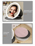 Pink Large Round Foldable LED Makeup Mirror - 22cm Desktop Vanity with 3 Color Lights & Stepless Dimming