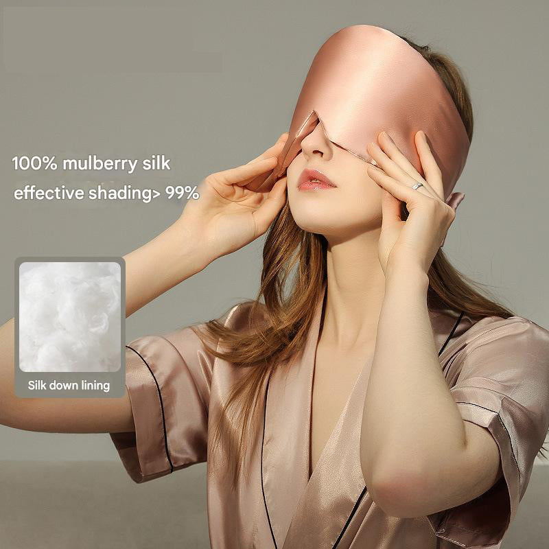 Pink Luxury 19 Momme Mulberry Silk Sleep Mask - Total Blackout Comfort, Wide Design & Adjustable Strap