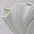 White Elegant Off-White Ceramic Vase - Modern Sculptural Flower Holder with Wide Fluted Opening