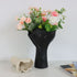 Beige Elegant Off-White Ceramic Vase - Modern Sculptural Flower Holder with Wide Fluted Opening