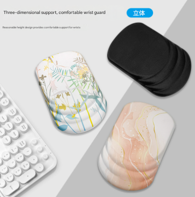 Grey Ergonomic Mouse Pad with 3D Silicone Gel Wrist Rest - Stylish Comfort & Support for Office & Home