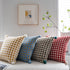 Red and Beige 3D Checkered Cushion Cover with Pom Poms - Soft Decorative Pillow Case for Sofa & Living Room (45x45cm, Cover Only)