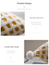 Red and Beige 3D Checkered Cushion Cover with Pom Poms - Soft Decorative Pillow Case for Sofa & Living Room (45x45cm, Cover Only)