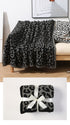 Grey and Black Luxurious Leopard Print Knit Throw Blanket - Ultra-Soft Jacquard Plush for Sofa, Bed & Cozy Comfort (130x150cm)