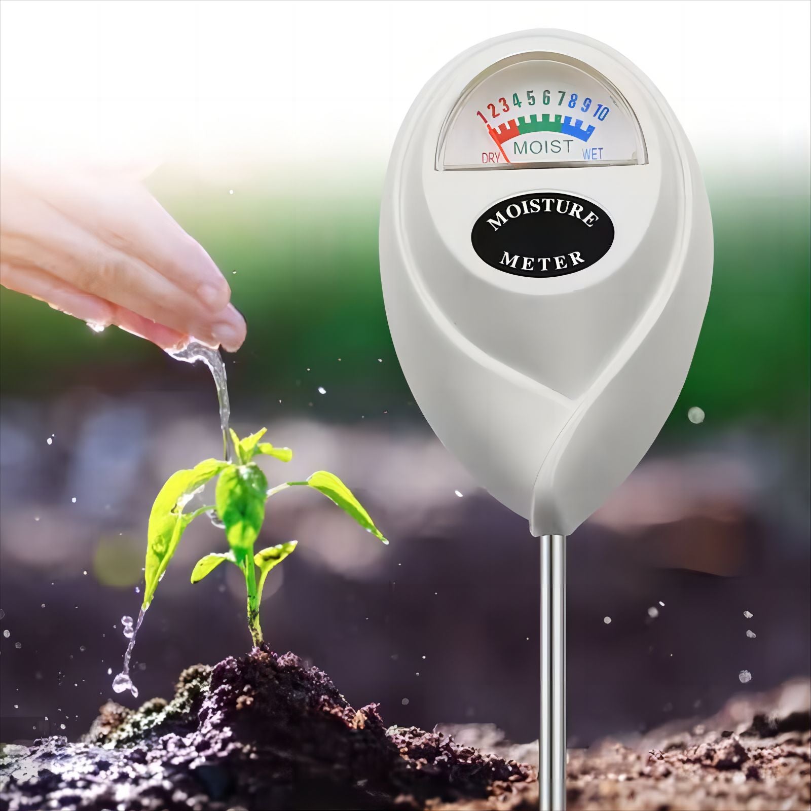 2 Pcs White Soil Moisture Meter - Accurate Plant Water Monitor for Garden & Potted Plants, No Batteries Needed