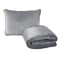 Grey 2-in-1 Plush Travel Blanket & Pillow Set - Soft Flannel with Luggage Strap & Carabiner (50x60in)