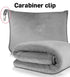 Grey 2-in-1 Plush Travel Blanket & Pillow Set - Soft Flannel with Luggage Strap & Carabiner (50x60in)