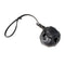 Black Durable Leather Dog Training Ball with Loop Handle - Interactive Bite & Tug Toy for Playful Pups