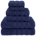 Dark Blue Luxury 6-Piece Combed Cotton Towel Bale Set - Ultra Soft & Absorbent Bath, Hand, Face Towels