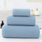 Blue Premium 3-Piece Waffle Weave Cotton Towel Set - Lightweight, Quick-Dry & Absorbent - Bath, Hand, Face Cloth