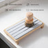 Dark Grey Natural Diatomaceous Earth Absorbent Drying Tray with Bamboo Base - Quick-Dry Stone Mat for Kitchen & Bathroom Sink