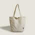 Beige Chic Lightweight Canvas Blend Tote Bag - Stylish Large Capacity Shoulder Bag for Women, Perfect for Commute & Daily Use
