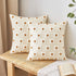 Beige and Khaki Charming 3D Daisy Embroidered Canvas Cushion Covers - Set of 2, 45x45cm Soft Textured Decorative Pillowcases