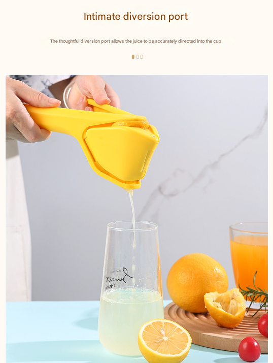 3 Pcs Yellow Easy-Squeeze Manual Citrus Juicer - Durable Lemon & Orange Squeezer with Pour Spout, Food-Grade PP