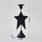 Black Elegant Star Metal Candlestick Holder - Decorative Taper Candle Stand for Home, Tabletop & Special Occasions
