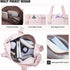 Beige Chic Women's Mini Gym Duffel Bag - Lightweight Nylon Shoulder Tote with Wet Pocket, Multiple Compartments & Removable Pouch