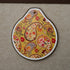 Yellow Set of 4 Embossed Ceramic Paddle Mats - Assorted Bohemian Pattern Heat Resistant Pads