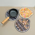 Blue-black Set of 4 Embossed Ceramic Paddle Mats - Assorted Bohemian Pattern Heat Resistant Pads