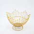 Pedestal Base Gold Modern Metal Wire Fruit Basket Bowl - Countertop Storage for Fruit & Snacks