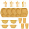 Yellow Durable Eco-Friendly Wheat Straw Dinnerware Set - 24 Pieces with Plates, Bowls, Cups & Cutlery