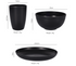 Stylish Black Wheat Straw Dinnerware Set - 24 Pieces Including Plates, Bowls & Cups