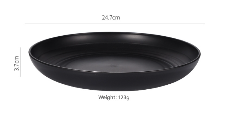 Stylish Black Wheat Straw Dinnerware Set - 24 Pieces Including Plates, Bowls & Cups