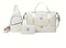 Beige Stylish 3-Piece Quilted Travel Bag Set - Weekender Duffel with Shoe Compartment, Sling Bag & Cosmetic Pouch