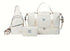 Beige Stylish 3-Piece Quilted Travel Bag Set - Weekender Duffel with Shoe Compartment, Sling Bag & Cosmetic Pouch