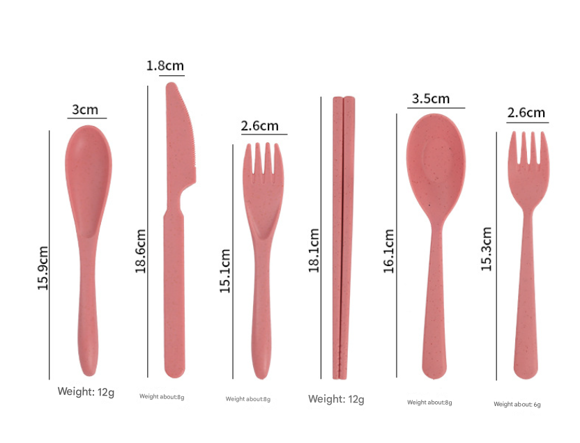 Black, Dark Grey, White, Beige Durable Eco-Friendly Wheat Straw Dinnerware Set - 24 Pieces with Plates, Bowls, Cups & Cutlery