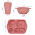 Dark Green Durable Eco-Friendly Wheat Straw Dinnerware Set - 24 Pieces with Plates, Bowls, Cups & Cutlery