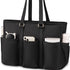 Black Women's Laptop Tote Bag - Professional Business Briefcase & Shoulder Handbag (Fits up to 15.6 Inch Laptop)