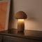 Dun-dun Model Brown Solid Wood Mushroom LED Table Lamp - Rechargeable Touch Control Bedside Night Light (Large)