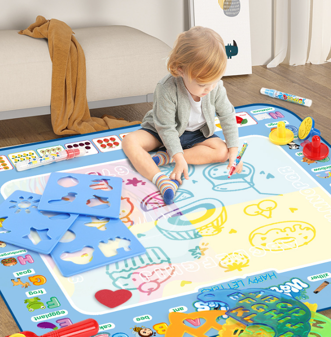 Interplanetary Space Giant Aqua Magic Doodle Mat 100x80cm - Mess-Free Reusable Water Drawing Pad for Creative Kids