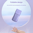 White Creative Dual-Head Folding Handheld Fan - USB Rechargeable, 3-Speed Strong Wind, 10.5x4.5x4cm