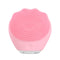 Pink Electric Silicone Facial Cleanser - All-Around Vibration Massage Face Cleaning Device