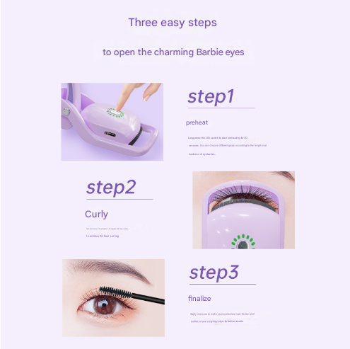 White USB Rechargeable Electric Heated Eyelash Curler - Lash Lift and Extension Tool