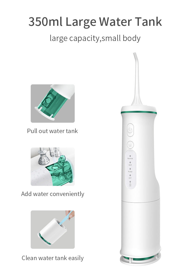 White Home Electric Oral Irrigator - Portable Water Flosser for Teeth Cleaning