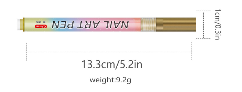 Purple 0.7mm Nail Art Doodle Pen 12 Sticks- Single Color Acrylic Marker for Nail Design, No-Bake
