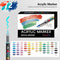 72 Colour Set Vibrant Cyan Acrylic Marker with Soft Brush Tip - 13.8 cm Professional Art Pen