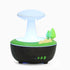 Dark Woodgrain Raindrop Mushroom Aroma Diffuser - 280mL Ultrasonic Humidifier with Colorful Lights